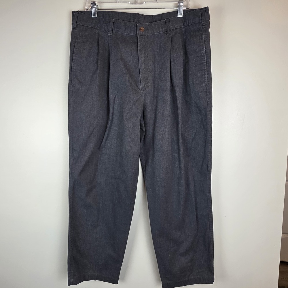 Vintage Farah‎ Mens Pants Chino 38W X 29L Pleated Front  Gray.C142